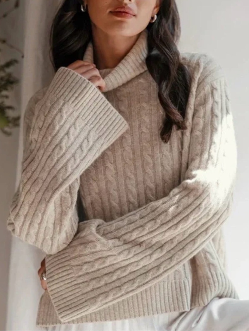JENNI KAYNE Cable Nell Turtleneck Sweater XS